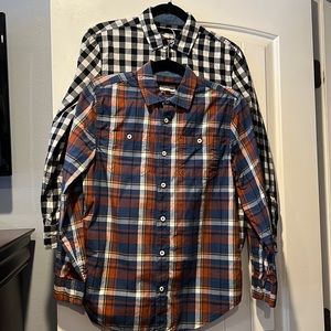 Tucker + Tate kid’s paid cotton button-up shirts Both for $17 size xl 14-16.